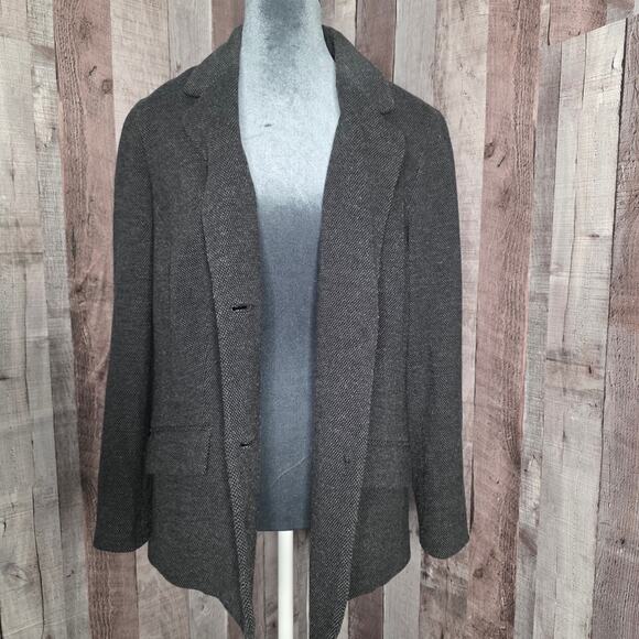 Talbots 2 Button Gray Tweed Blazer Pockets Jacket Coat Casual Women's 1X Gift - Picture 2 of 10